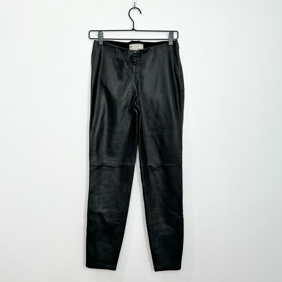 Free People Lana Vegan Leather Leggings Black Side Zipper Zip Ankle 2 - Picture 2 of 11